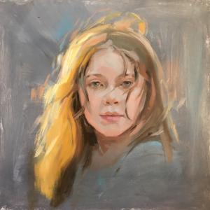 Study of Ava, oil on board