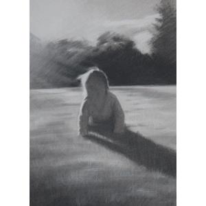 Winters afternoon, charcoal and pastel